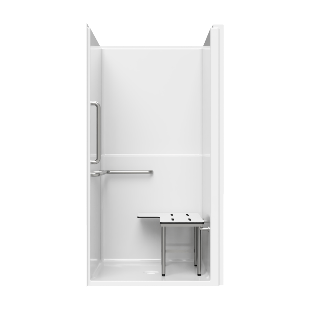 SS3842RFA - 3′ ADA Transfer Shower with Return Flange and Shelf