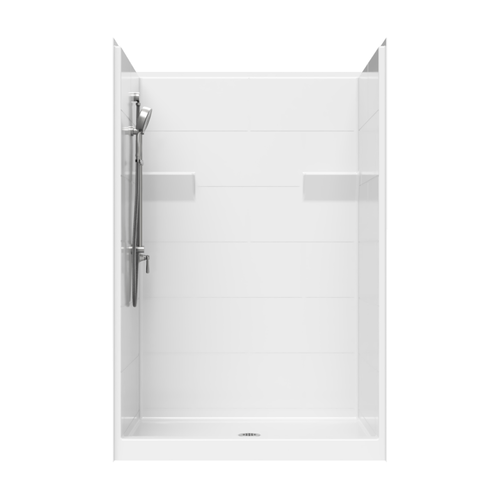 SS5139TB - 4′ Shower with Simulated Tile and Floating Shelves