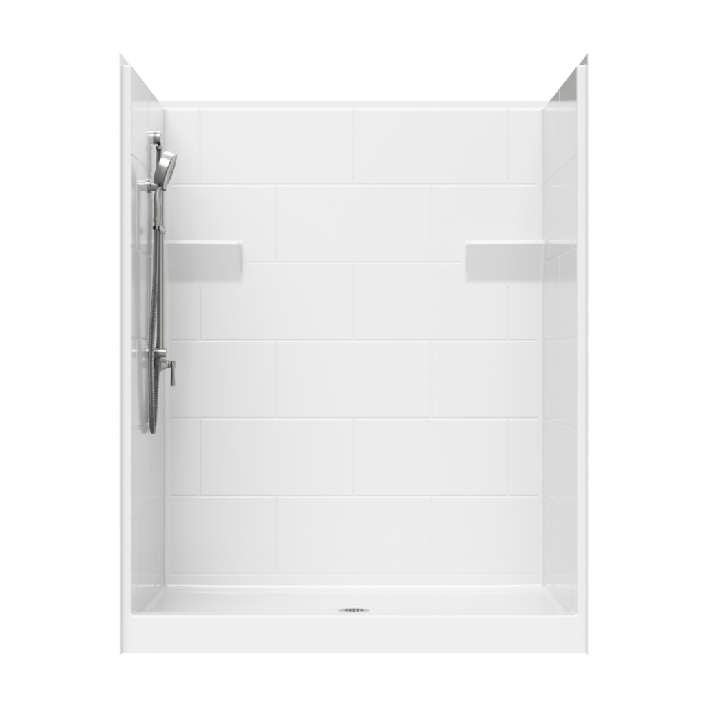 SS6239TB - 5′ Shower with Simulated Tile and Floating Shelves